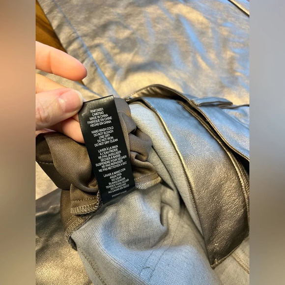 Wayf Luxury Metallic Bronze High Rise Vegan Leather Pants Size Medium - Picture 10 of 10